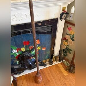 Primitive antique wood tall butter churn